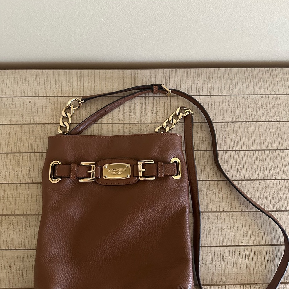 Michael Kors Tan Crossbody Bag with Gold Accents